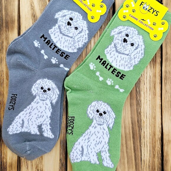 Unisex Canine Foozys Socks - Maltese - Picture 2 of 2